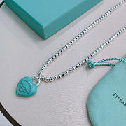 Fortok Tiffany & Co. Return to Tiffany Heart Tag Toggle Necklace in silver with a Blue heart tag - 5