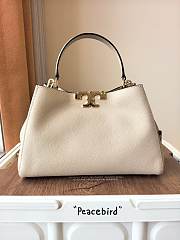 Fortok Tory Burch Eleanor pebbled satchel neutral color 21 x 32 x 12.8cm - 1