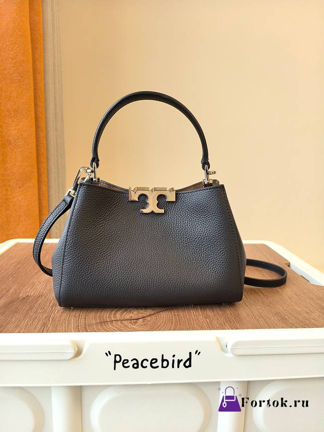 Fortok Tory Burch Eleanor pebbled mini satchel Black 14 x 21 x 8cm - 1