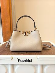 Fortok Tory Burch Eleanor pebbled mini satchel neutral color 14 x 21 x 8cm - 1