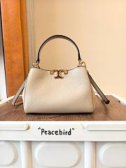 Fortok Tory Burch Eleanor pebbled mini satchel neutral color 14 x 21 x 8cm - 5