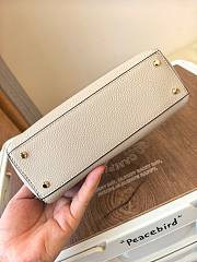 Fortok Tory Burch Eleanor pebbled mini satchel neutral color 14 x 21 x 8cm - 3