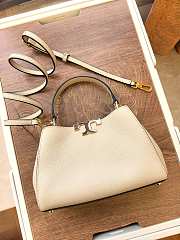 Fortok Tory Burch Eleanor pebbled mini satchel neutral color 14 x 21 x 8cm - 2
