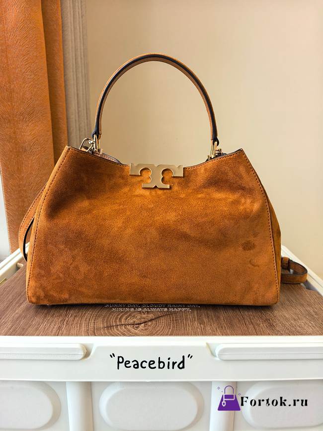 Fortok Tory Burch Eleanor Suede Orange 21 x 32 x 12.8cm - 1
