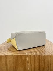 Fortok Loewe Puzzle bag gray and yellow color-block design 24～16.5～10.5CM - 4