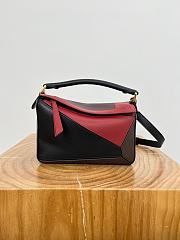 Fortok Loewe Puzzle bag Black and Red color-block design 24～16.5～10.5CM - 1