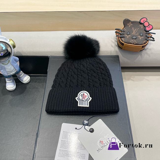 Fortok Moncler virgin wool pom-pom beanie Black - 1