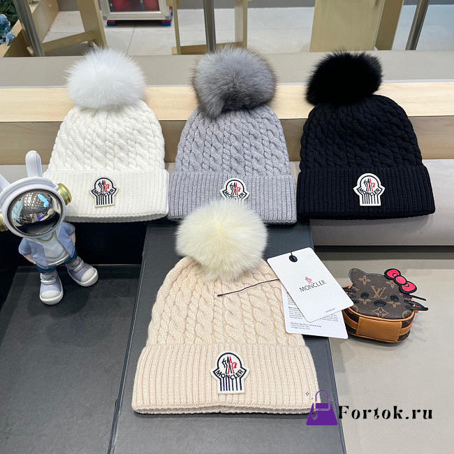 Fortok Moncler virgin wool pom-pom beanie multicolor - 1