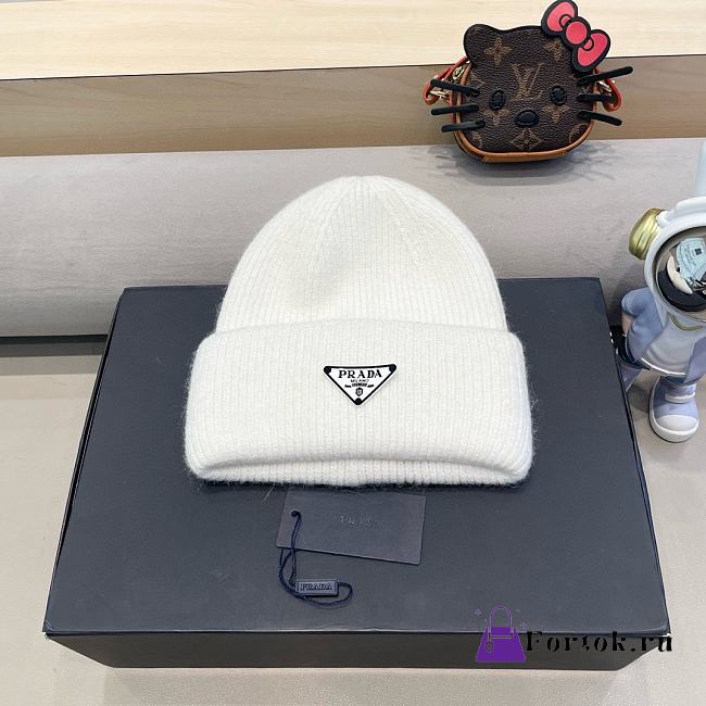 Fortok Prada White Beanie  - 1