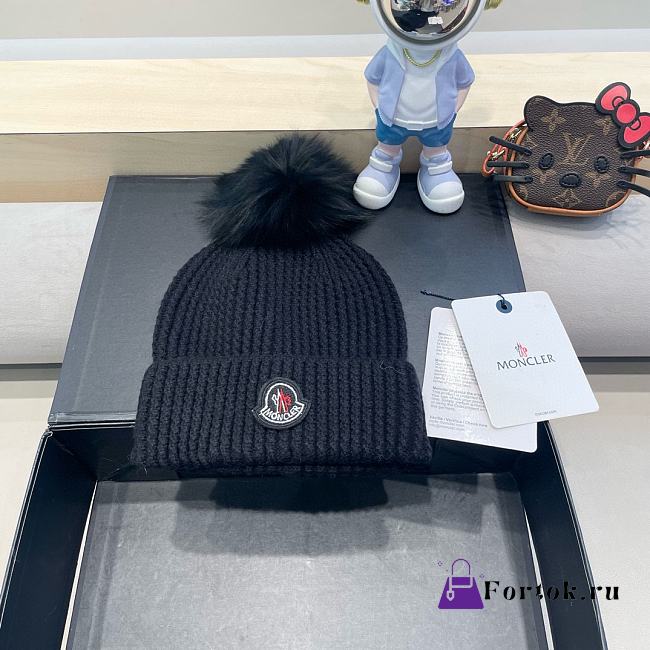 Fortok Moncler Pom Pom Beanie Black - 1