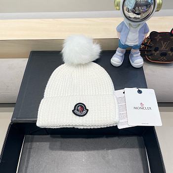 Fortok Moncler Pom Pom Beanie White