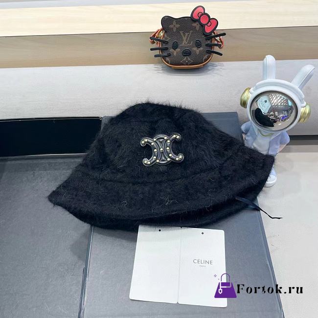 Fortok Celine Wool Bucket Hat Black - 1