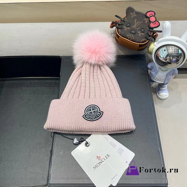 Fortok Moncler Beanie Pom Pom Pink - 1