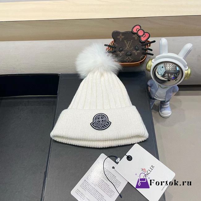 Fortok Moncler Beanie Pom Pom White - 1