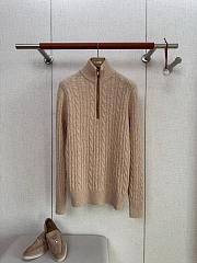 Fortok Loro Piana Cashmere Turtleneck Treccia Sweater Sweater Beige - 1