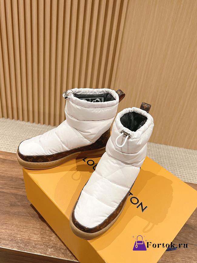 Fortok Louis Vuitton LV Cloud Ankle Boot Sneaker in white nylon - 1