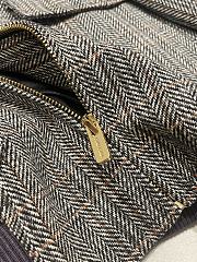 Fortok Miu Miu slate gray chevron blouson jacket with a shearling collar - 4