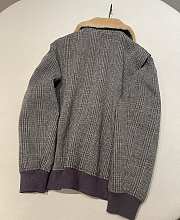 Fortok Miu Miu slate gray chevron blouson jacket with a shearling collar - 2