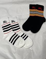 Fortok Burberry Icon Stripe intarsia ankle socks Black & White  - 1