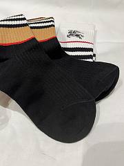 Fortok Burberry Icon Stripe intarsia ankle socks Black & White  - 6
