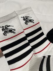 Fortok Burberry Icon Stripe intarsia ankle socks Black & White  - 2