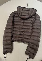 Fortok Miu Miu Light Pongee Down Hoodie Jacket Brown - 4
