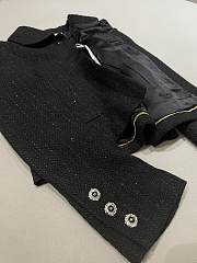 Fortok Chanel Fall-Winter 2025/26 glittered wool tweed jacket in black - 3