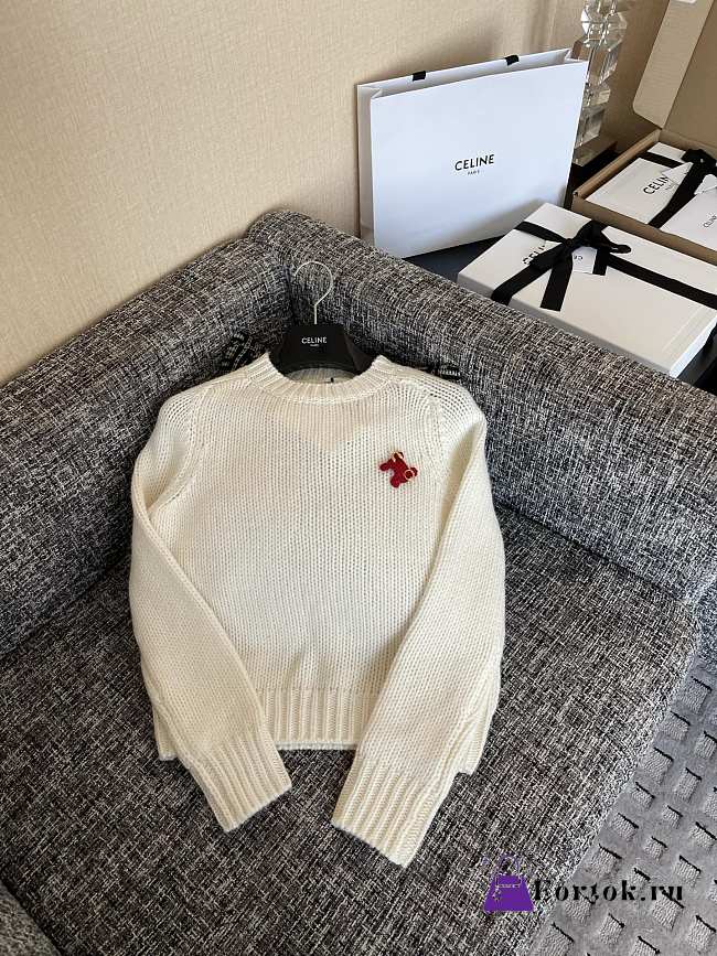 Fortok Celine crew neck sweater Cream - 1