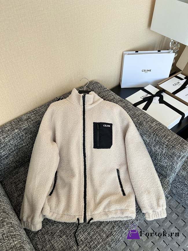 Fortok Celine Sherpa Jacket Beige  - 1