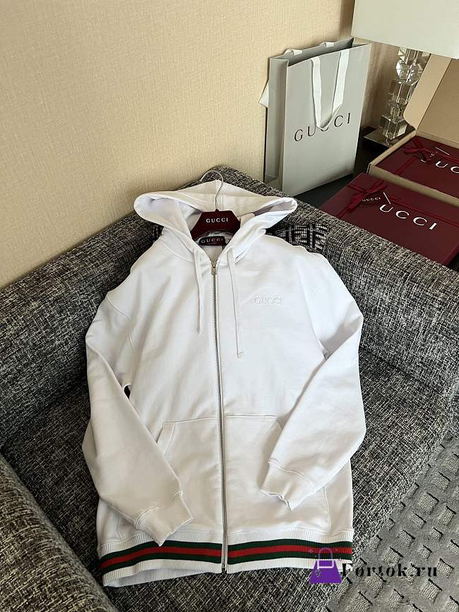 Fortok Gucci full-zip hoodie White - 1