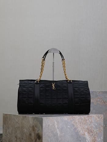 Fortok Saint Laurent Gloria Quilted Satchel Bag Black 42×18×18cm