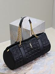 Fortok Saint Laurent Gloria Quilted Satchel Bag Black 42×18×18cm - 3