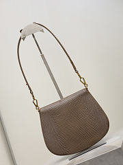 Fortok Saint Laurent Voltaire Top Handle bag in brown lizard-embossed leather 17.5×21×8cm - 6