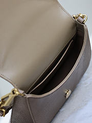 Fortok Saint Laurent Voltaire Top Handle bag in brown lizard-embossed leather 17.5×21×8cm - 5