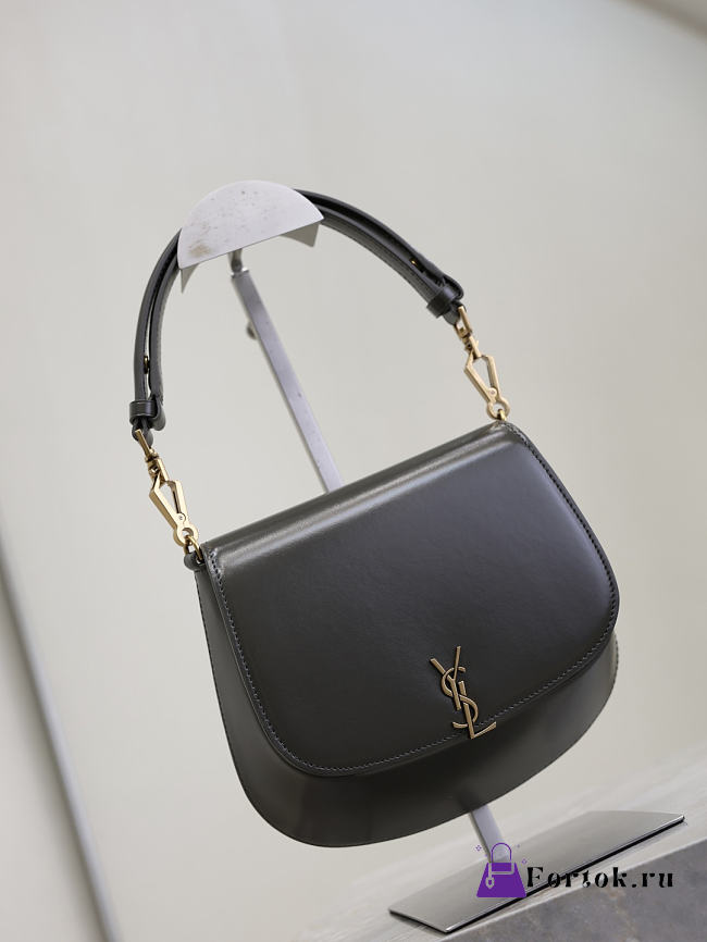 Fortok Saint Laurent Voltaire Top Handle bag in black leather 17.5×21×8cm - 1