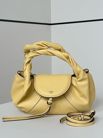 Fortok Fendi Spy bag in yellow calfskin leather 32-12-18cm