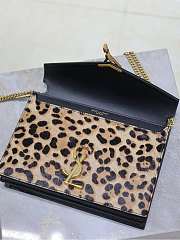 Fortok Saint Laurent Cassandra Leopard print monogram shoulder bag 22x16.5x5.5cm - 6