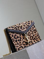 Fortok Saint Laurent Cassandra Leopard print monogram shoulder bag 22x16.5x5.5cm - 5