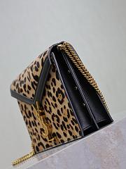 Fortok Saint Laurent Cassandra Leopard print monogram shoulder bag 22x16.5x5.5cm - 4