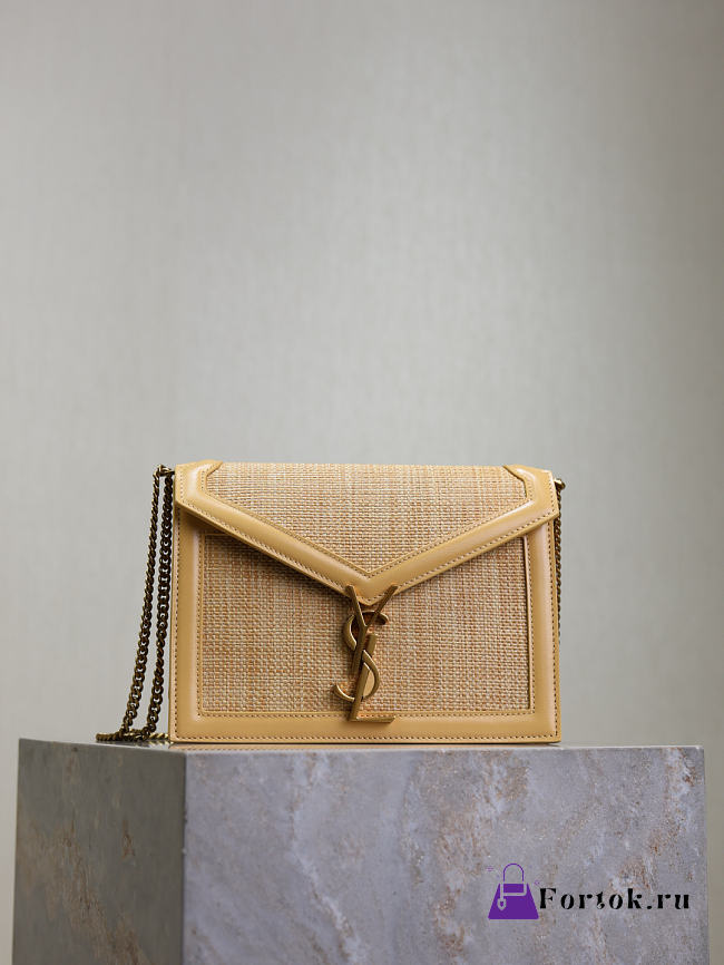 Fortok Saint Laurent Cassandra Raffia Shoulder Bag 22x16.5x5.5cm - 1