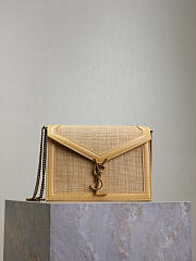 Fortok Saint Laurent Cassandra Raffia Shoulder Bag 22x16.5x5.5cm - 1