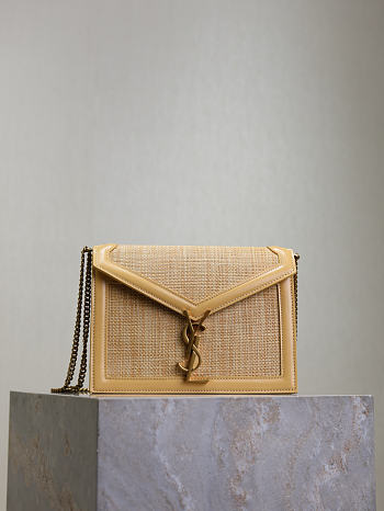 Fortok Saint Laurent Cassandra Raffia Shoulder Bag 22x16.5x5.5cm