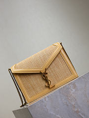 Fortok Saint Laurent Cassandra Raffia Shoulder Bag 22x16.5x5.5cm - 2