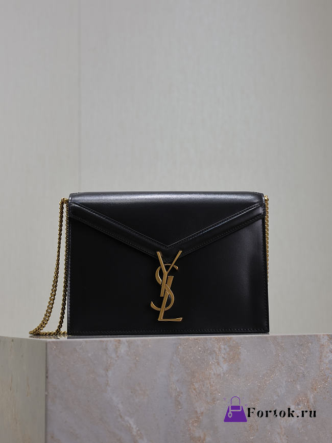 Fortok Saint Laurent Cassandra Chain Shoulder Bag Black 22x16.5x5.5cm - 1