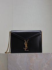 Fortok Saint Laurent Cassandra Chain Shoulder Bag Black 22x16.5x5.5cm - 1