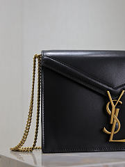 Fortok Saint Laurent Cassandra Chain Shoulder Bag Black 22x16.5x5.5cm - 5