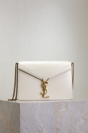 Fortok Saint Laurent Cassandra Chain Shoulder Bag White 22x16.5x5.5cm - 1