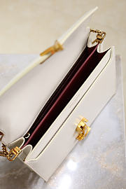 Fortok Saint Laurent Cassandra Chain Shoulder Bag White 22x16.5x5.5cm - 6