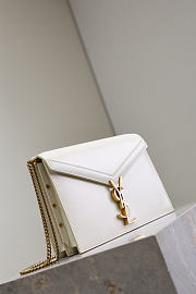 Fortok Saint Laurent Cassandra Chain Shoulder Bag White 22x16.5x5.5cm - 5