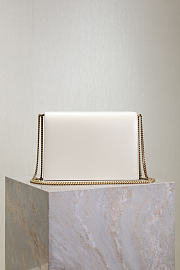 Fortok Saint Laurent Cassandra Chain Shoulder Bag White 22x16.5x5.5cm - 4
